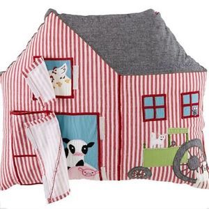 The Land of Nod Mu Moo Barn Throw Pillow New